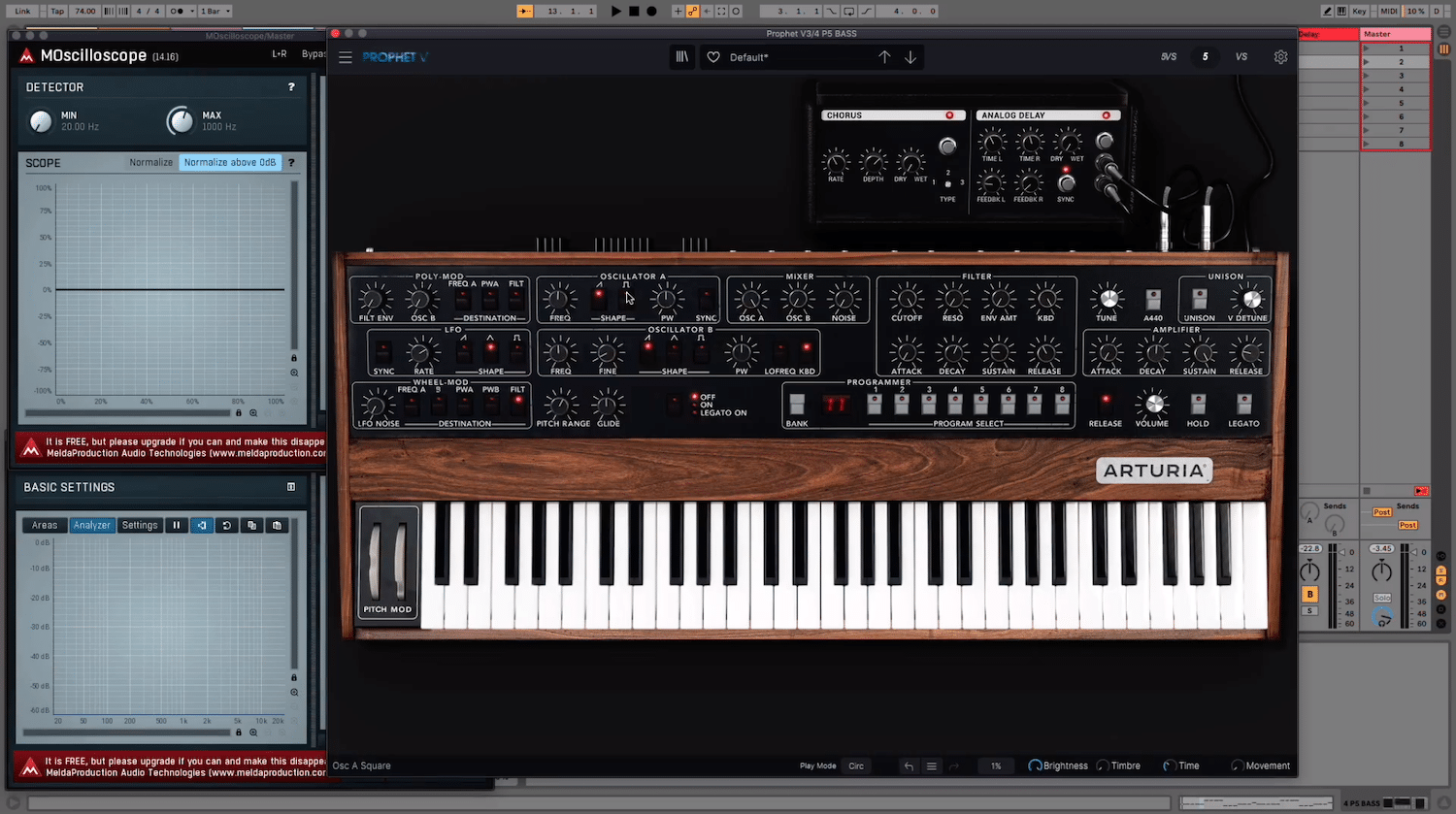 Formation SawUp sur la V Collection Arturia 9 Vol. 1 6 Arturia Prophet 5V