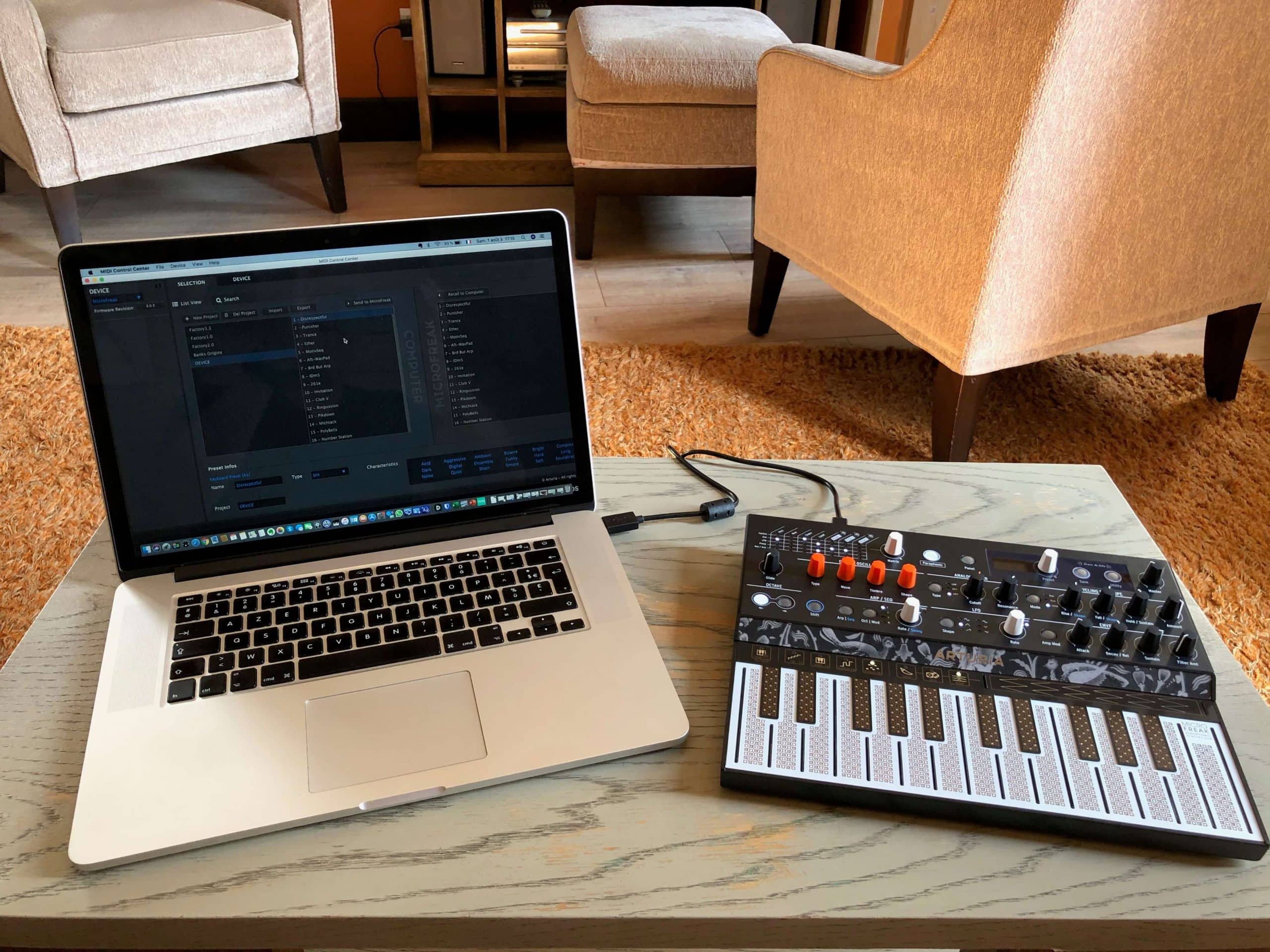 Arturia Microfreak : petit mais costaud ! 24 Connexion Midi Control Center pour l'Arturia Microfreak
