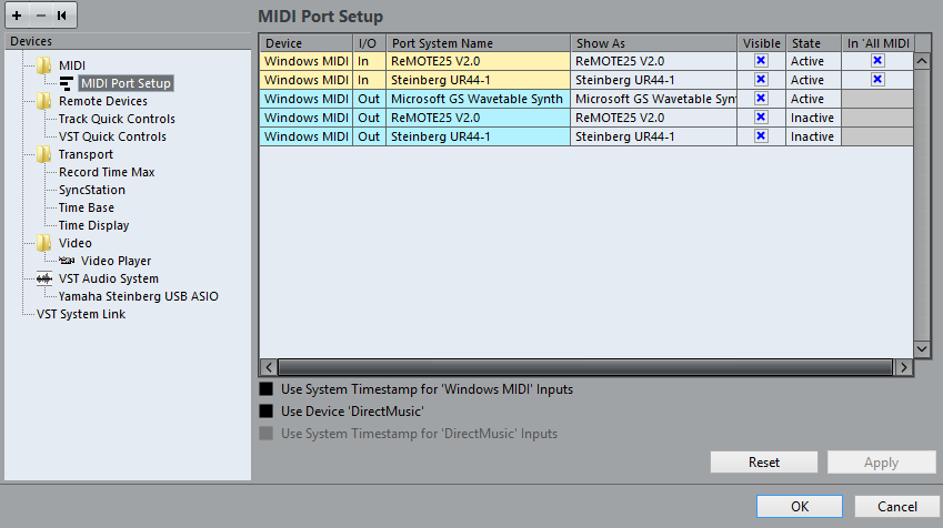 Choisir votre séquenceur et synchroniser vos synthétiseurs 25 Cubase midi port setup