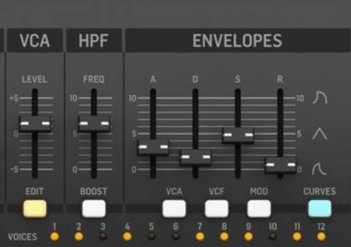 J'apprends le synthétiseur : l'enveloppe 1 La zone des enveloppes sur un Behringer DeepMind