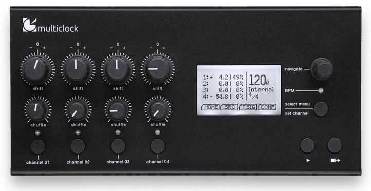Choisir votre séquenceur et synchroniser vos synthétiseurs 28 ERM multiclock facade avant