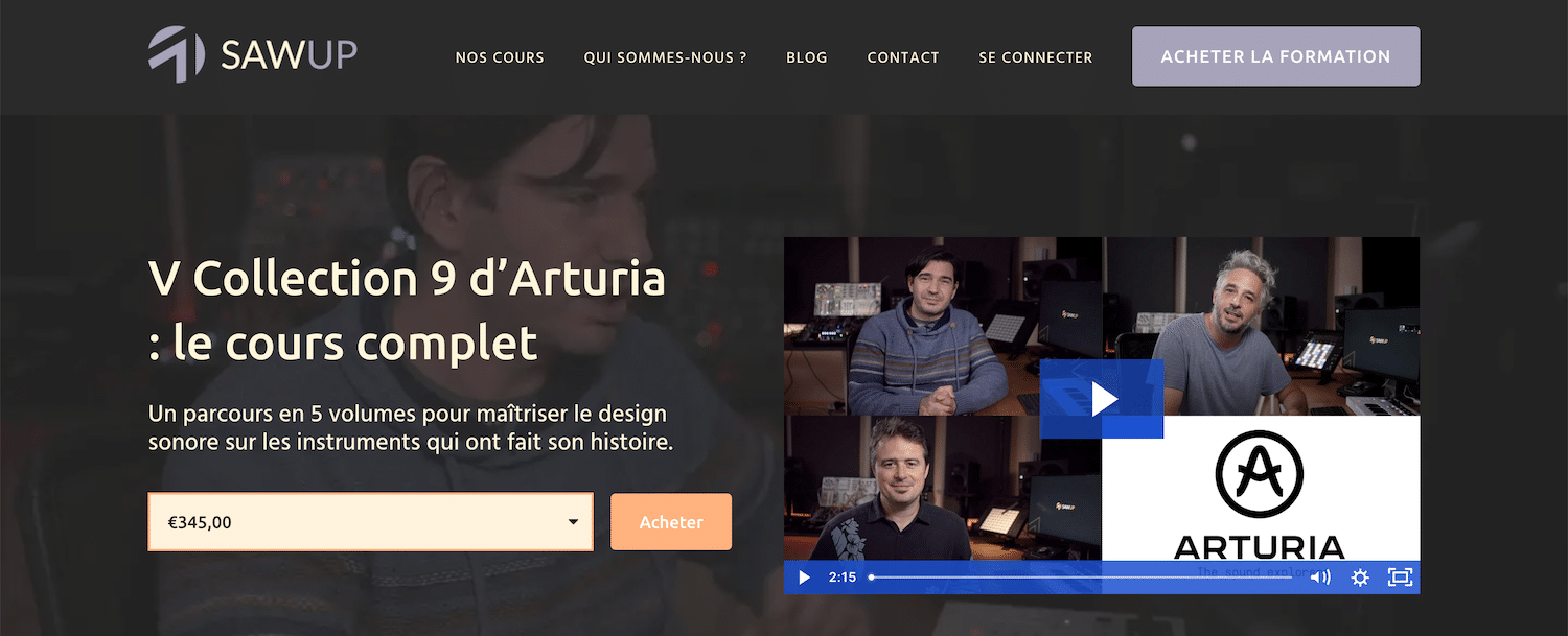 Formation SawUp sur la V Collection Arturia 9 Vol. 1 1 Formation SAWUP sur la V Collection 9 d'Arturia