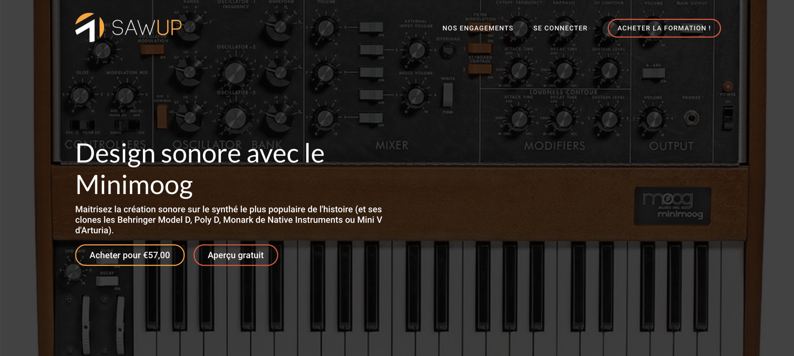 Formation Design sonore avec le Minimoog sur le site Sawup.fr