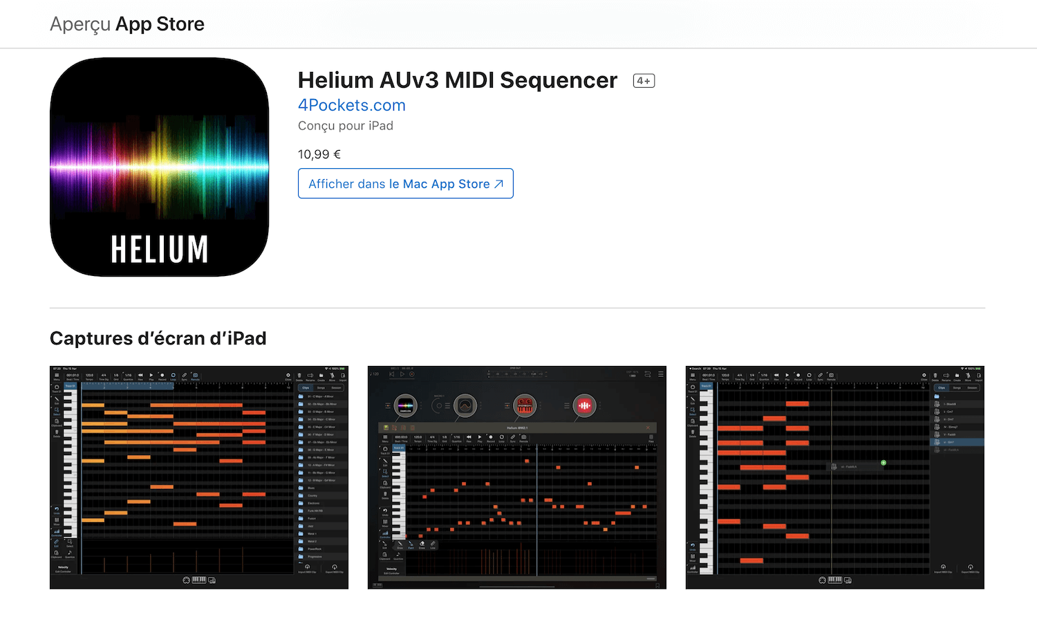 Les news synthés de la semaine 14 Helium AUv3 MIDI Sequencer