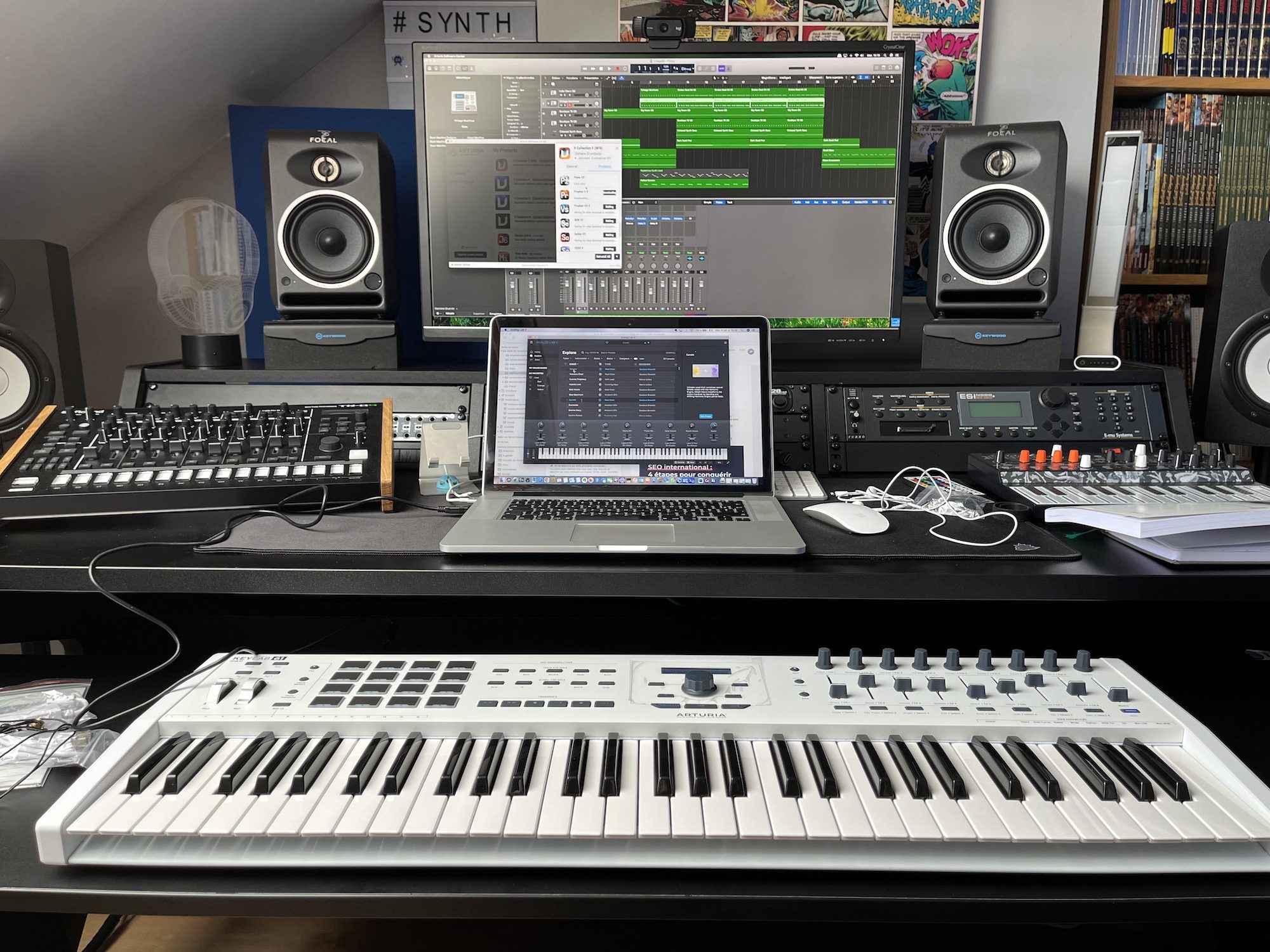 Arturia V-Collection 9 et Keylab le combo idéal ? 16 Le Keylab 61 en place dans mon home studio