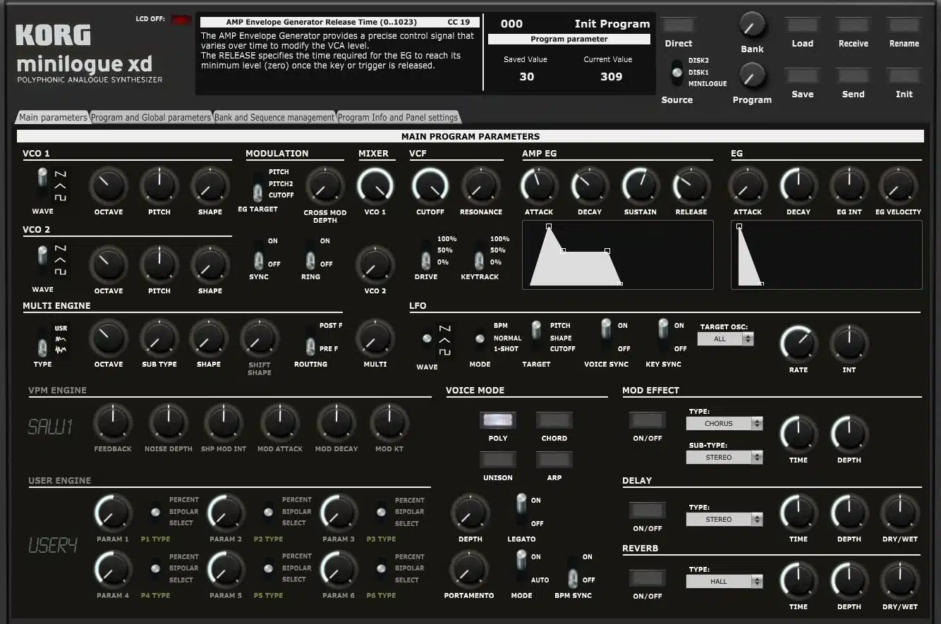 Editeur de sons pour votre Korg minilogue xd