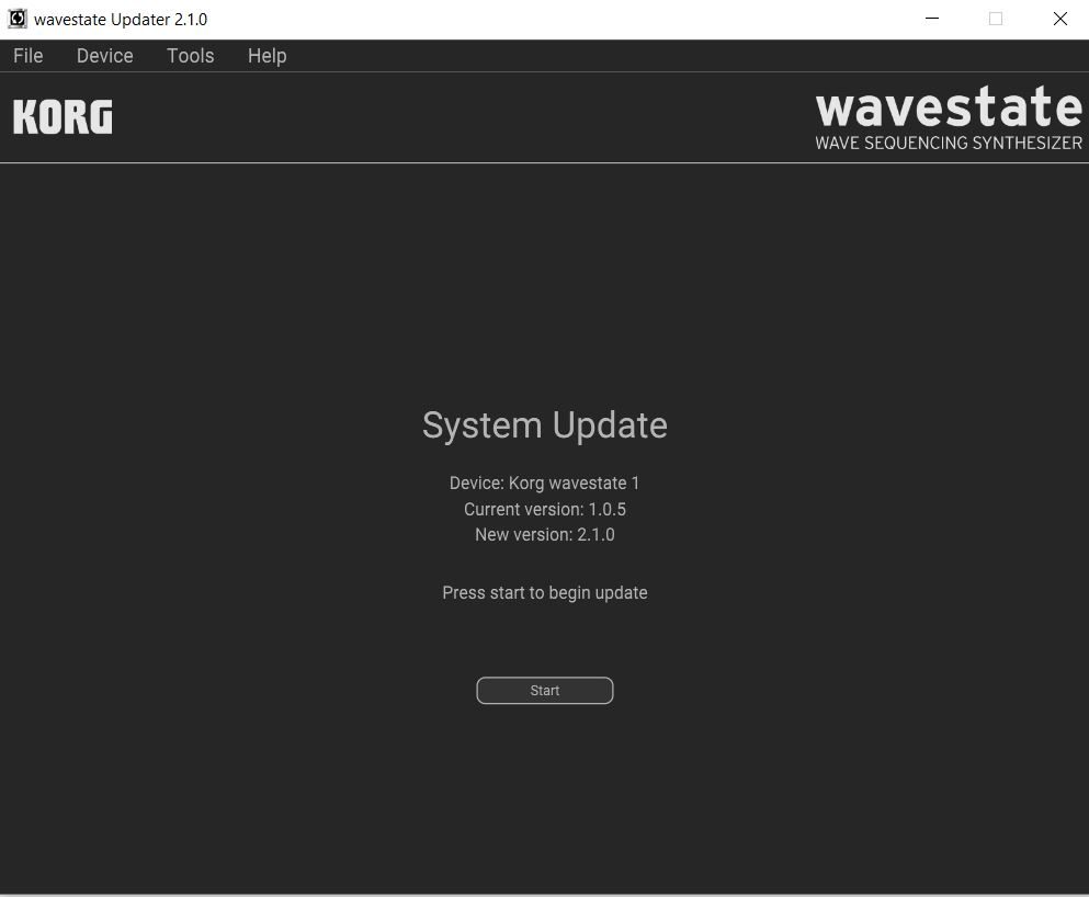 Mise &agrave; jour du Korg Wavestate sur PC