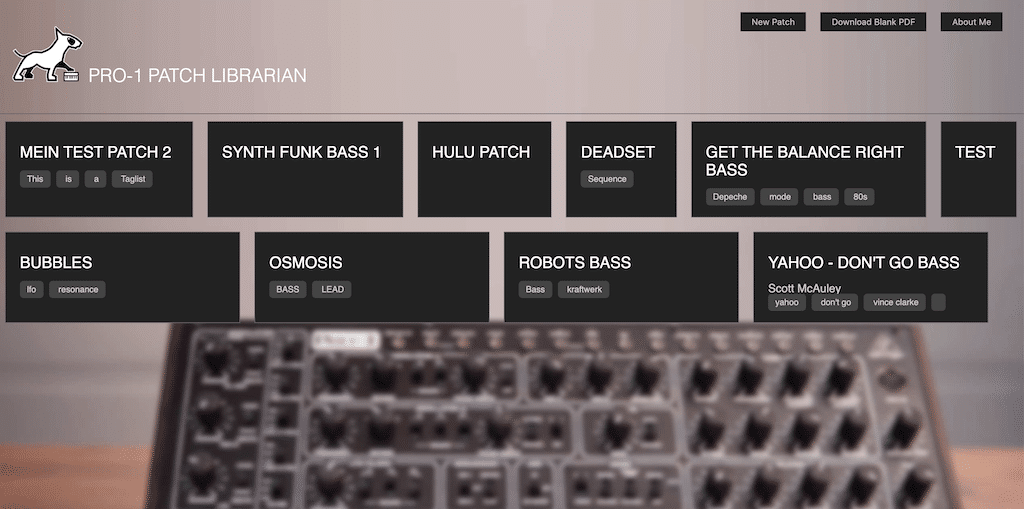 Le Behringer Pro-1 et Yazoo Don't Go ? 11 Site pour enregistrer ses patchs du Behringer Pro-1