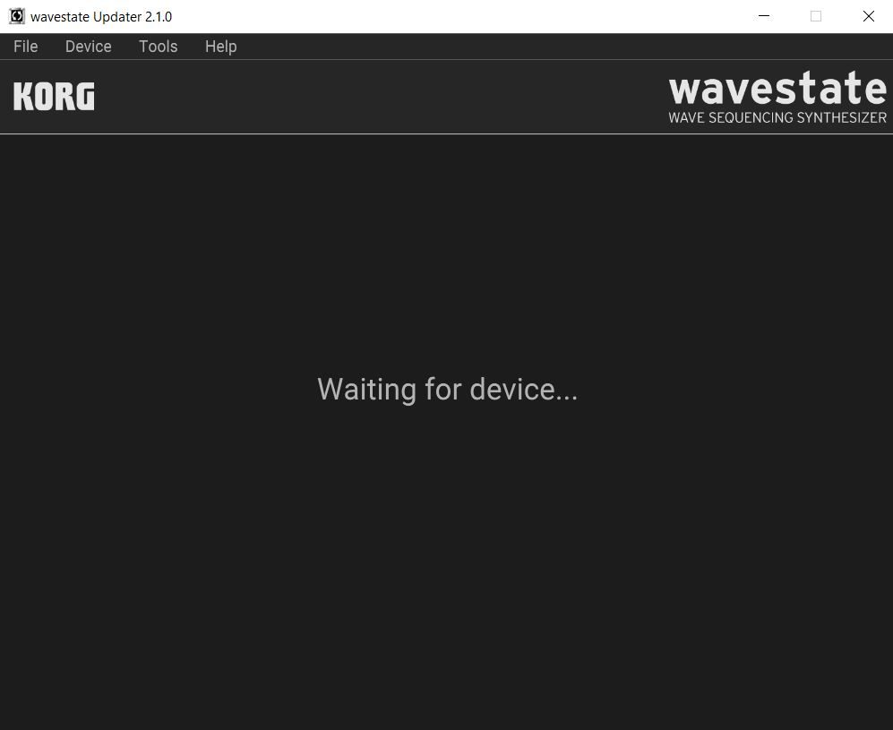 Message waiting for device Korg PC synthfood