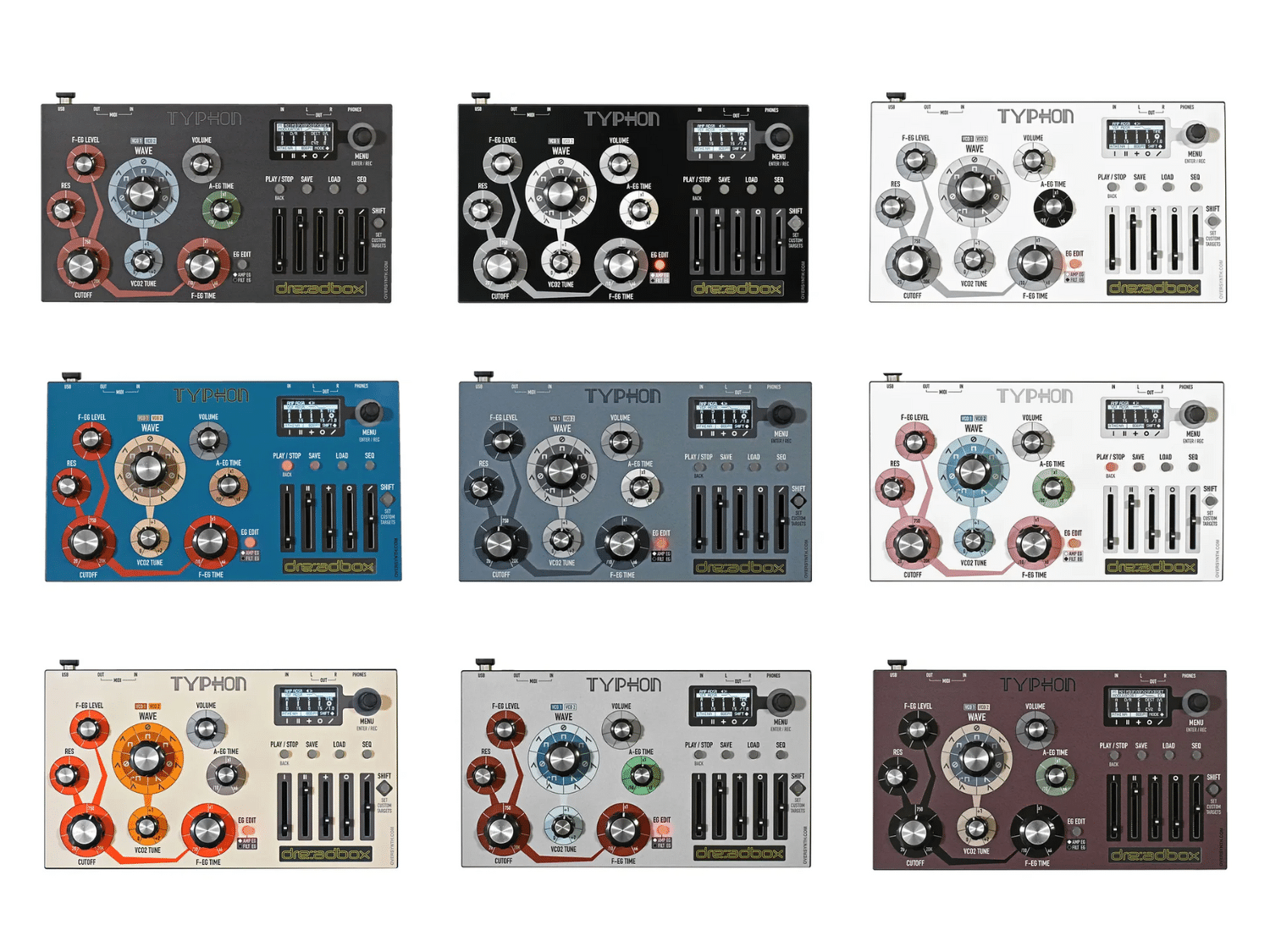 Les nouveautés synthés d'octobre 2022 11 Overlays pour Dreadbox Typhon d'Oversynth