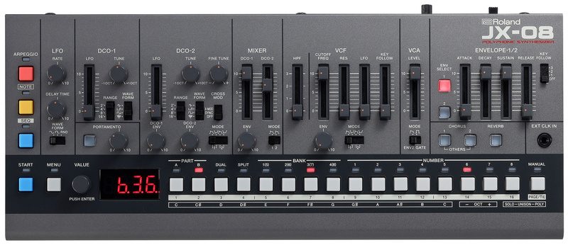 Les news synthés de novembre 2021 1 Roland JX-08 face avant