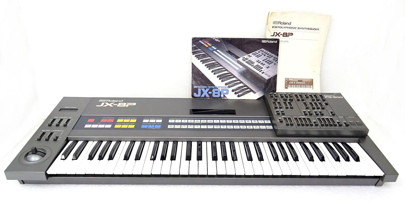 Réparation de l'Aftertouch du Roland JX-8P 1 Un beau Roland JX-8P très complet, avec son mode d'emploi, son programmateur PG800