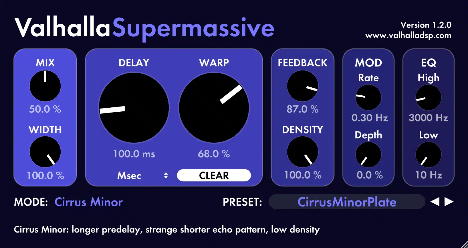 Nouveautés synthés de novembre 2022 1 ValhallaSupermassive interface