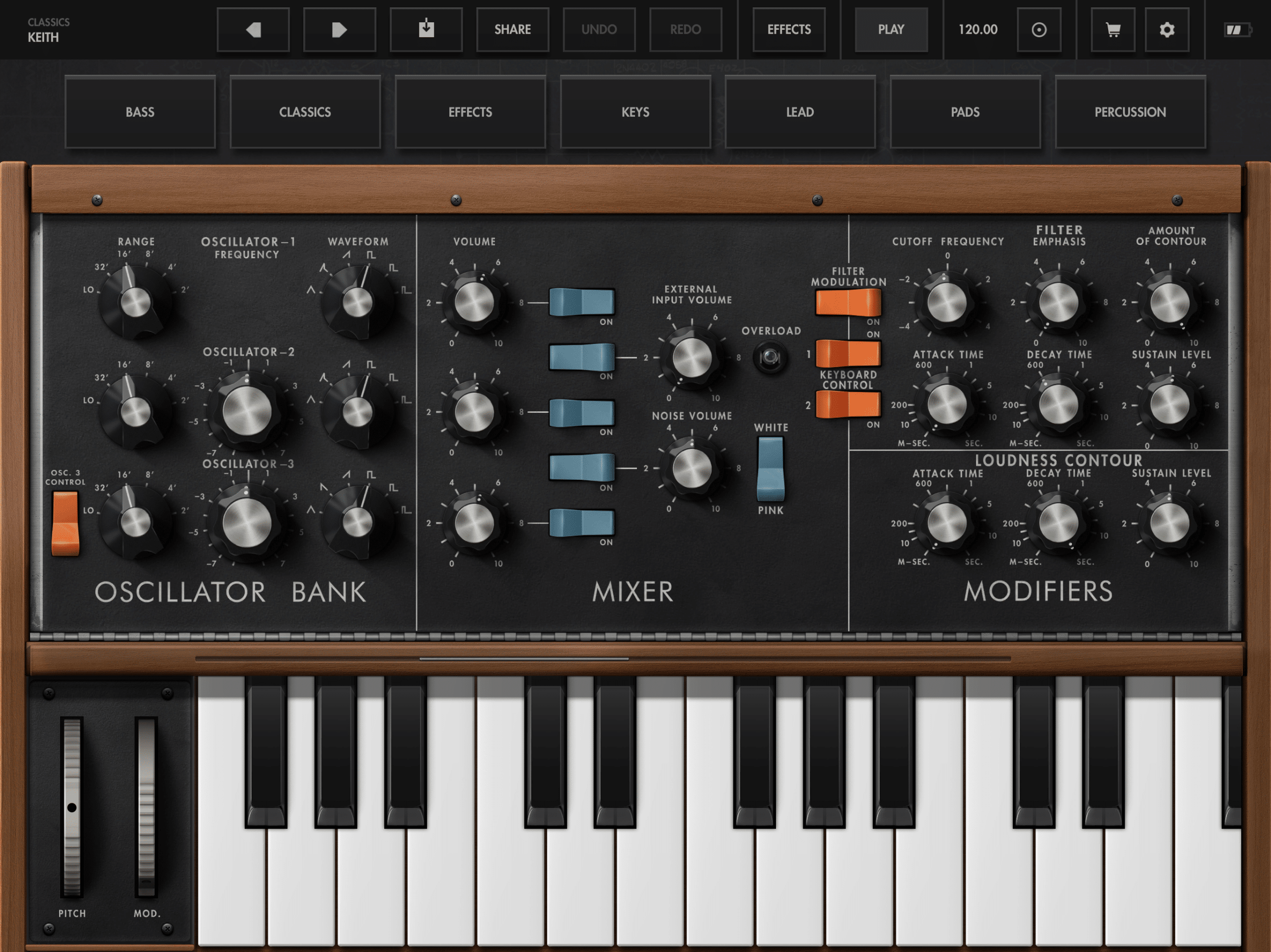 Application IOS Moog Model D