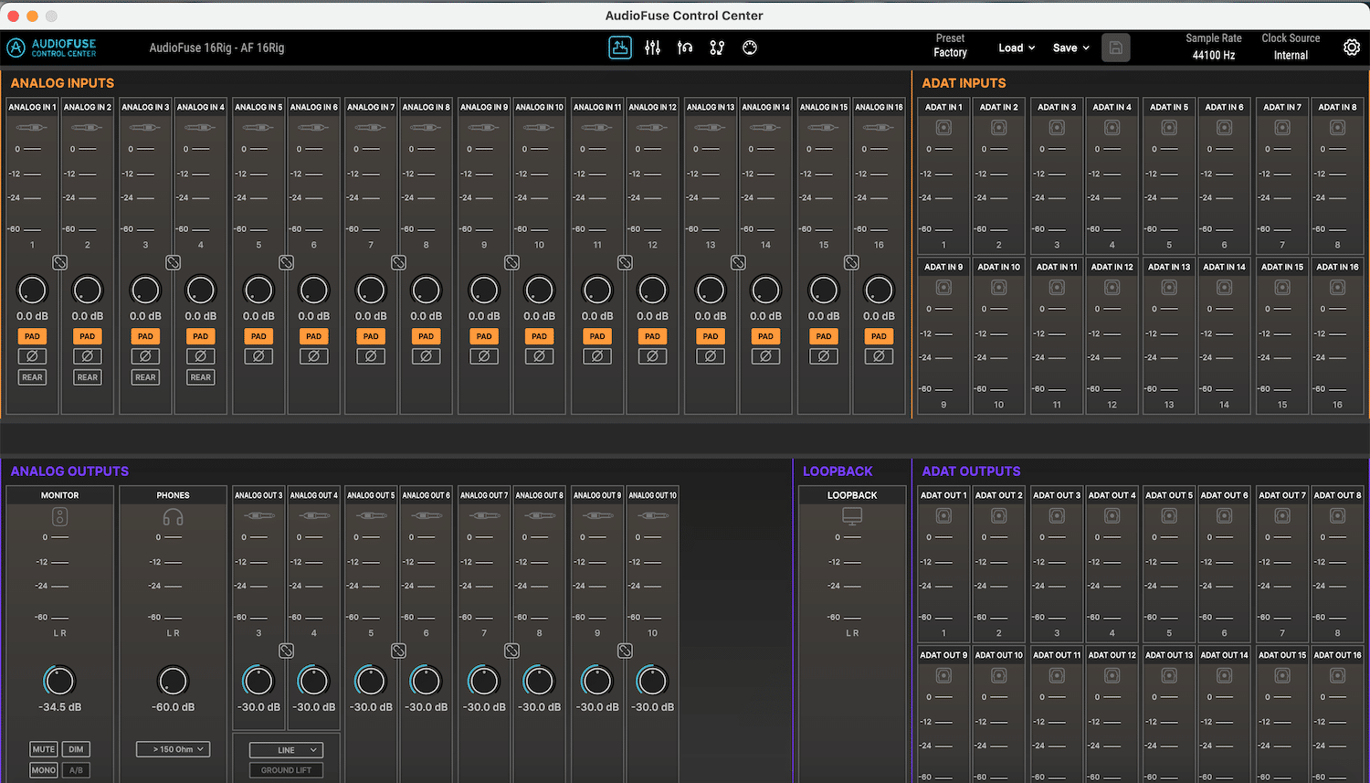 Arturia AudioFuse 16Rig idéale pour les synthétiseurs ? 34 Le logiciel AudioFuse Control Center d'Arturia