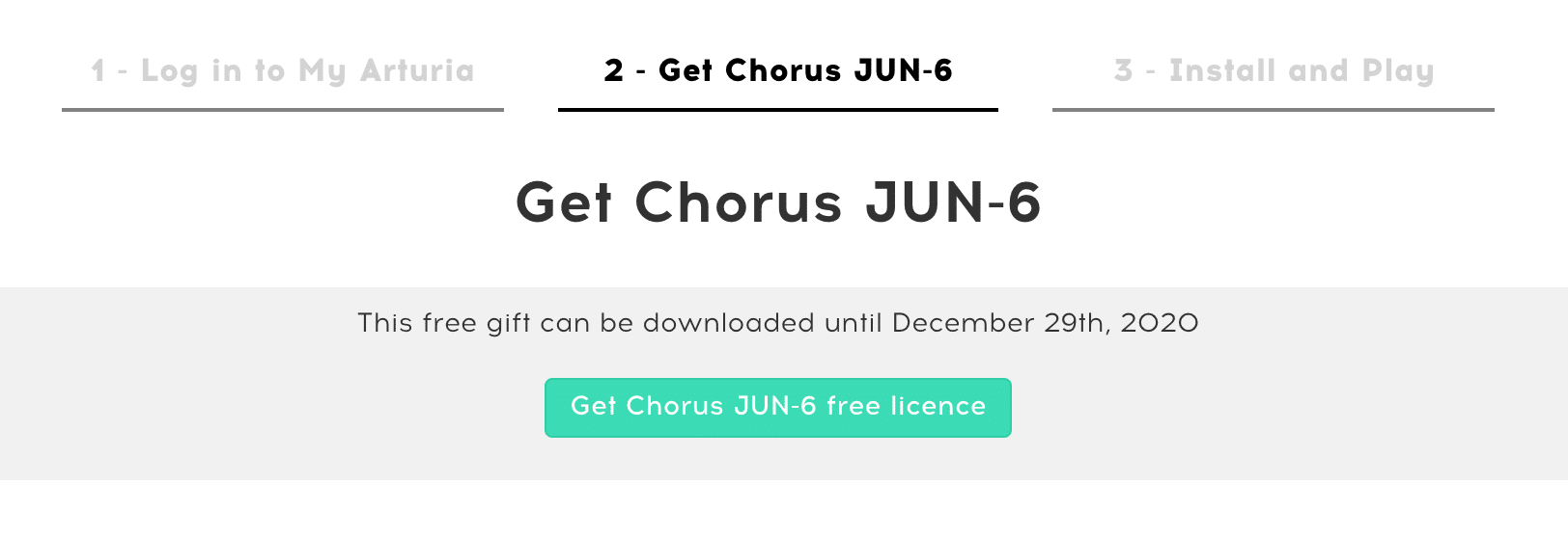 Arturia vous offre le chorus Jun-6 5 Arturia demande de licence pour le chorus Jun-6