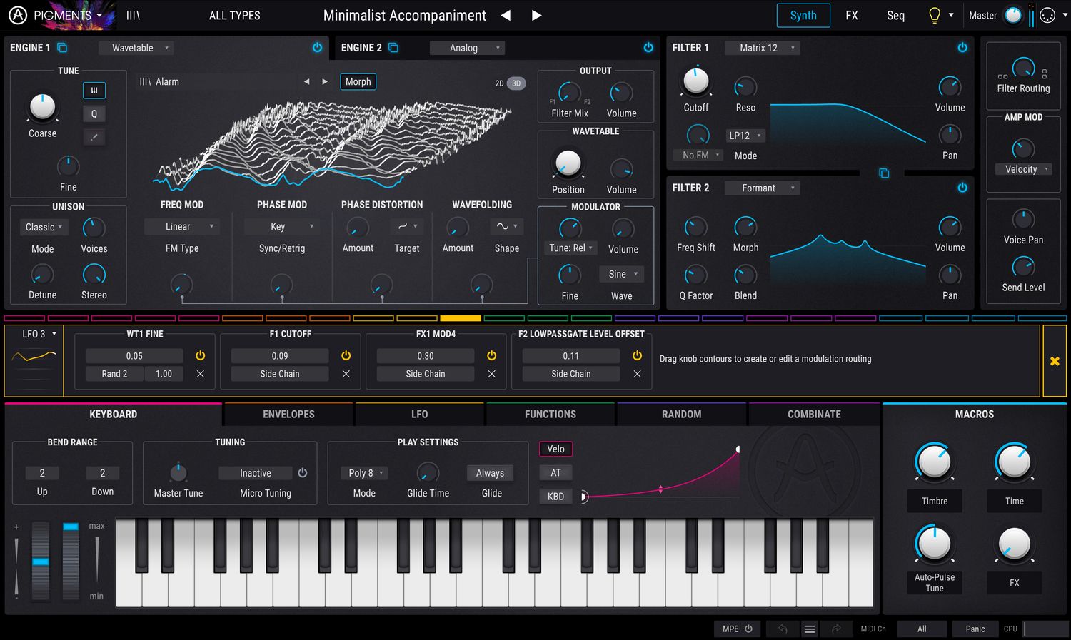 L'Arturia Microfreak passe en version 4 6 Arturia Pigment un synthétiseur virtuel à tables d'ondes
