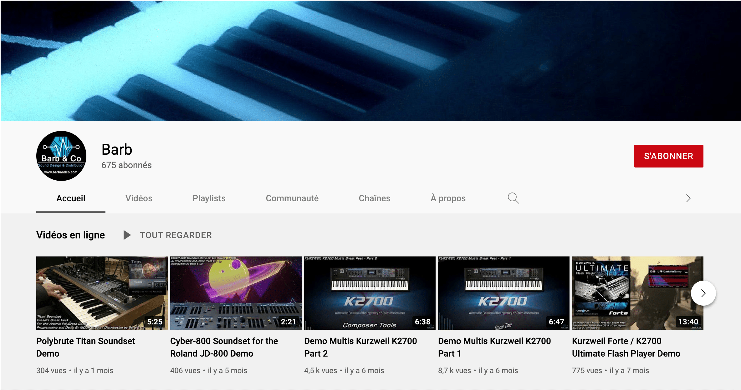 Chaine YouTube de Barb and Co