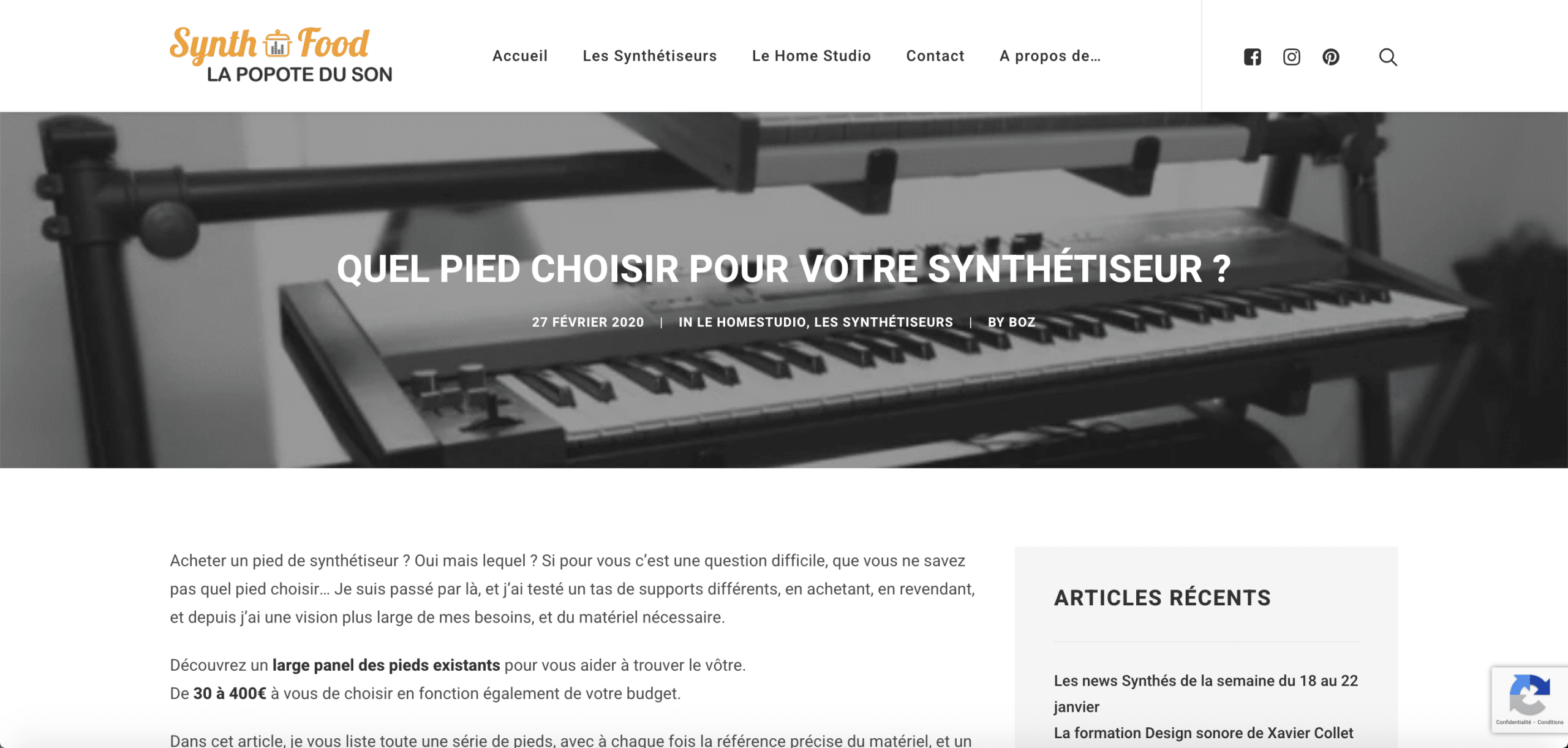 Les étapes pour installer son home studio 19 Article choisir un pied de synthétiseurs
