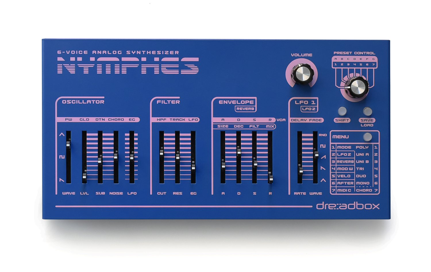 Dreadbox Nymphes - vue de face - credit photo Dreadbox