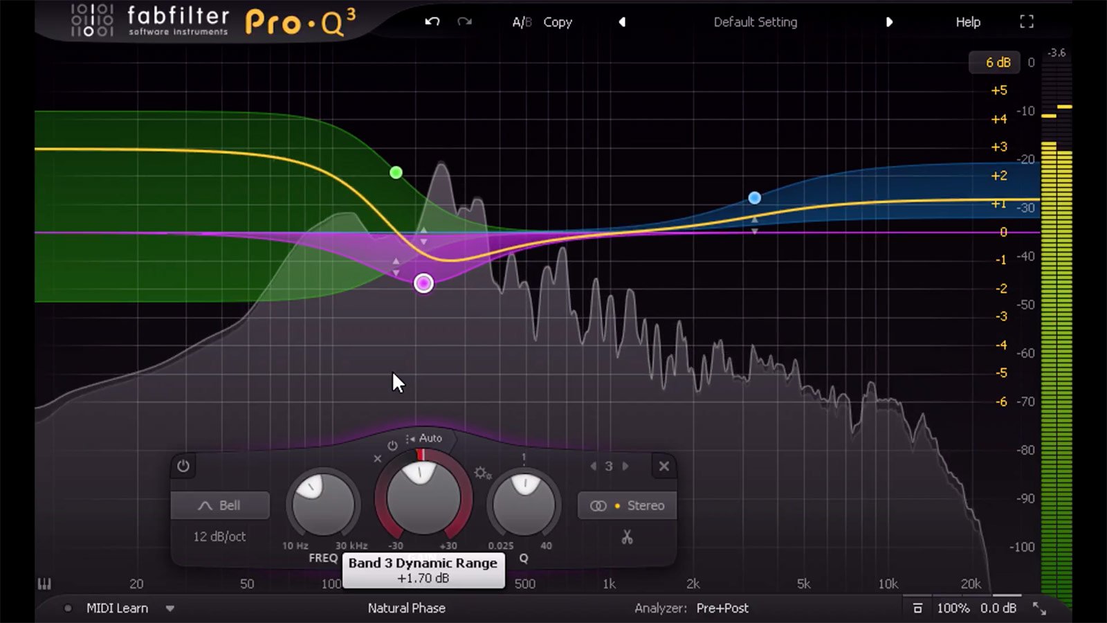 Comprendre les fréquences sonores 7 Un équaliseur pour vous aider à observer et à corriger les fréquences, ici Fabfilter Pro-Q 3