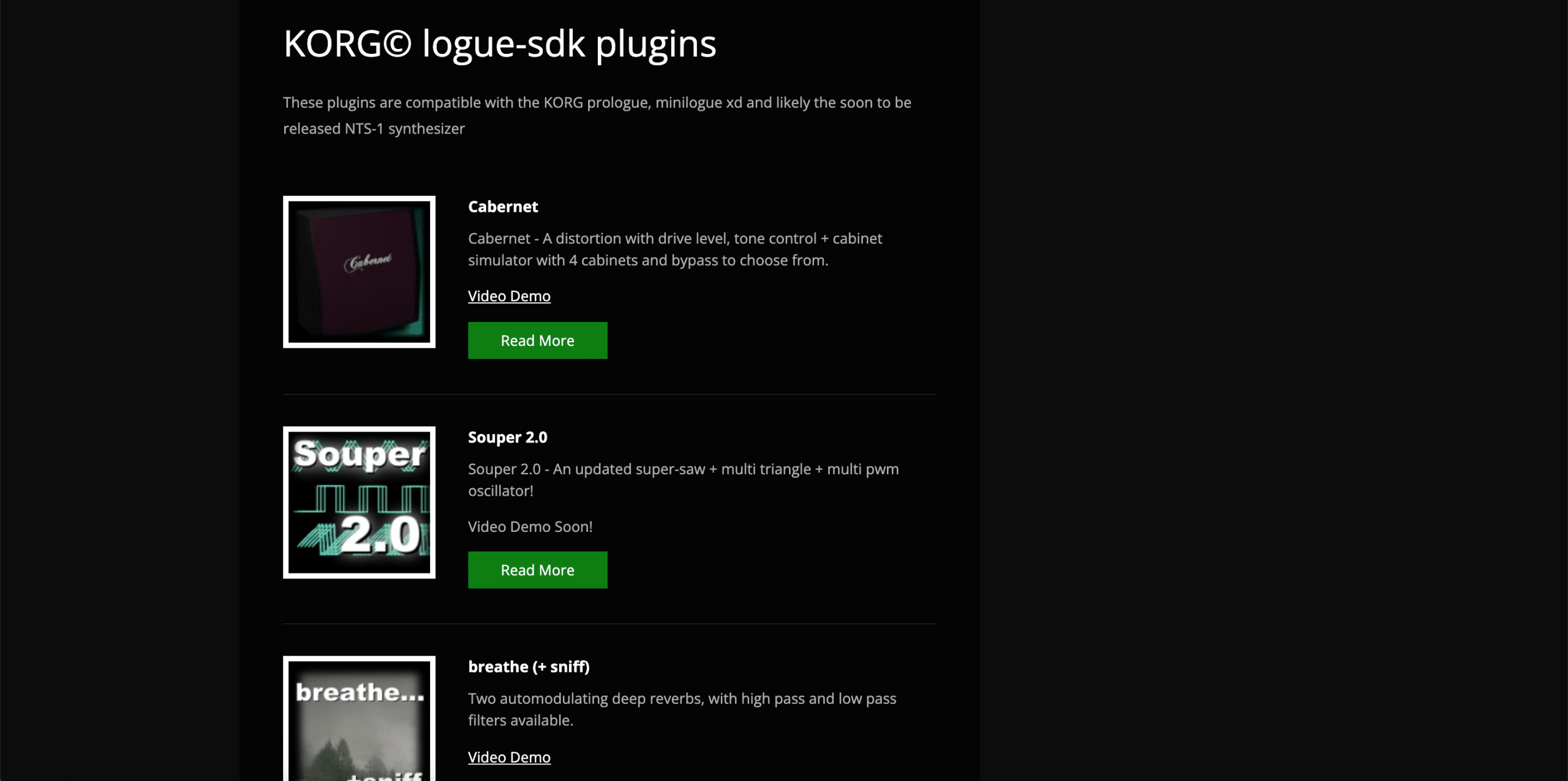 Site Hammondeggmusic pour t&eacute;l&eacute;charger gratuitement des oscillateurs et des effets pour votre minilogue xd.