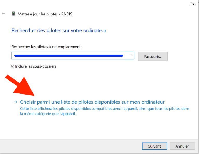 Choisir un pilote install&eacute; sur votre ordinateur