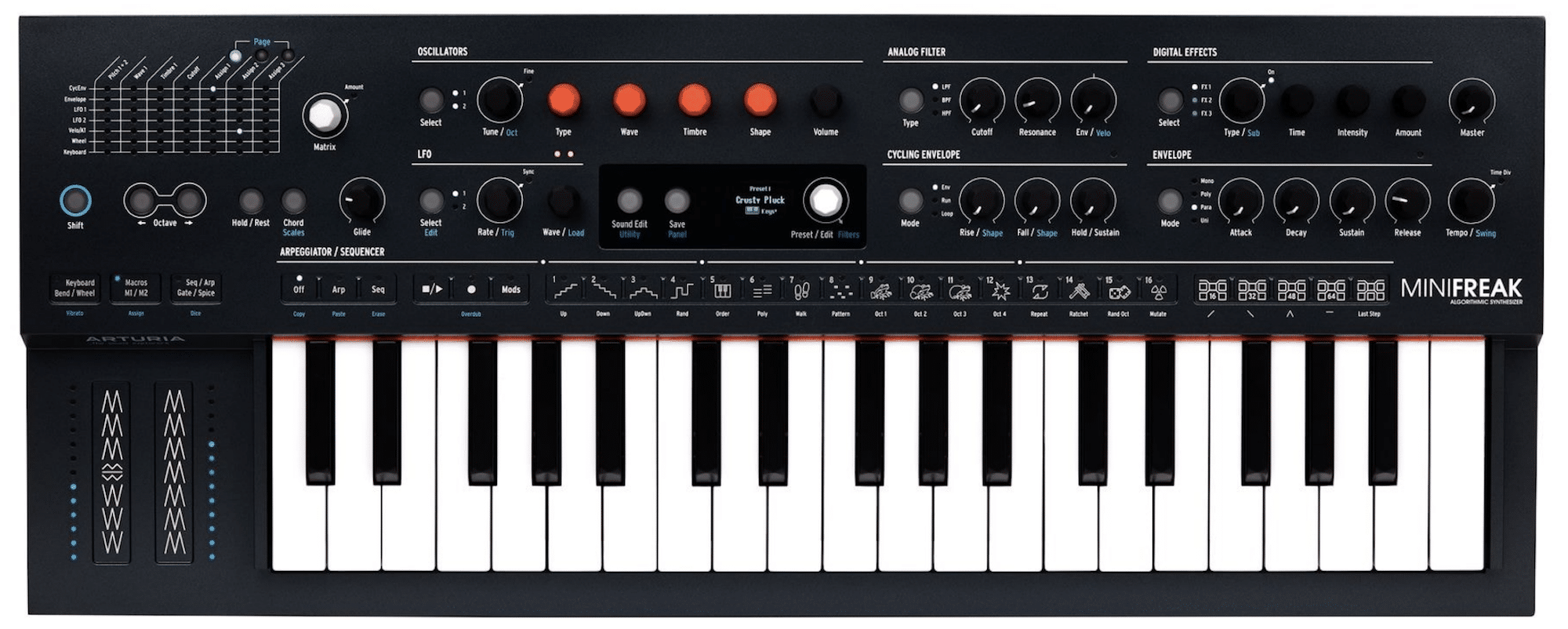 Arturia Minifreak le test complet 10 Interface de l'Arturia Minifreak