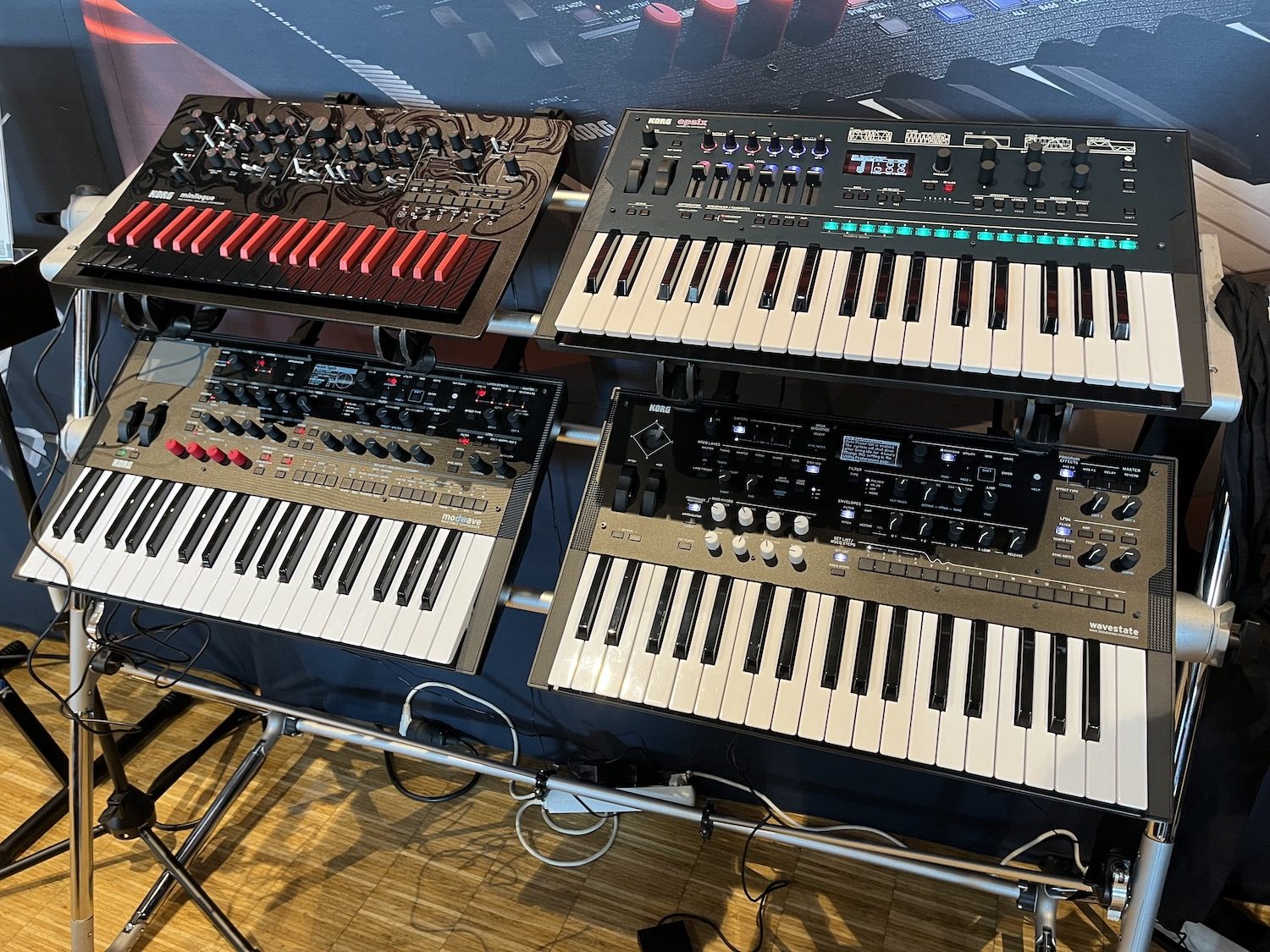 Stand Korg Minilogue Bass, Opsix, Modwave et WaveState au SynthFest 2023