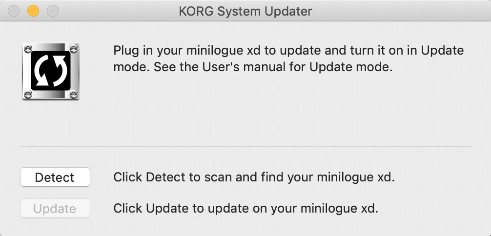Korg System Updater pour mettre &agrave; jour votre minilogue xd