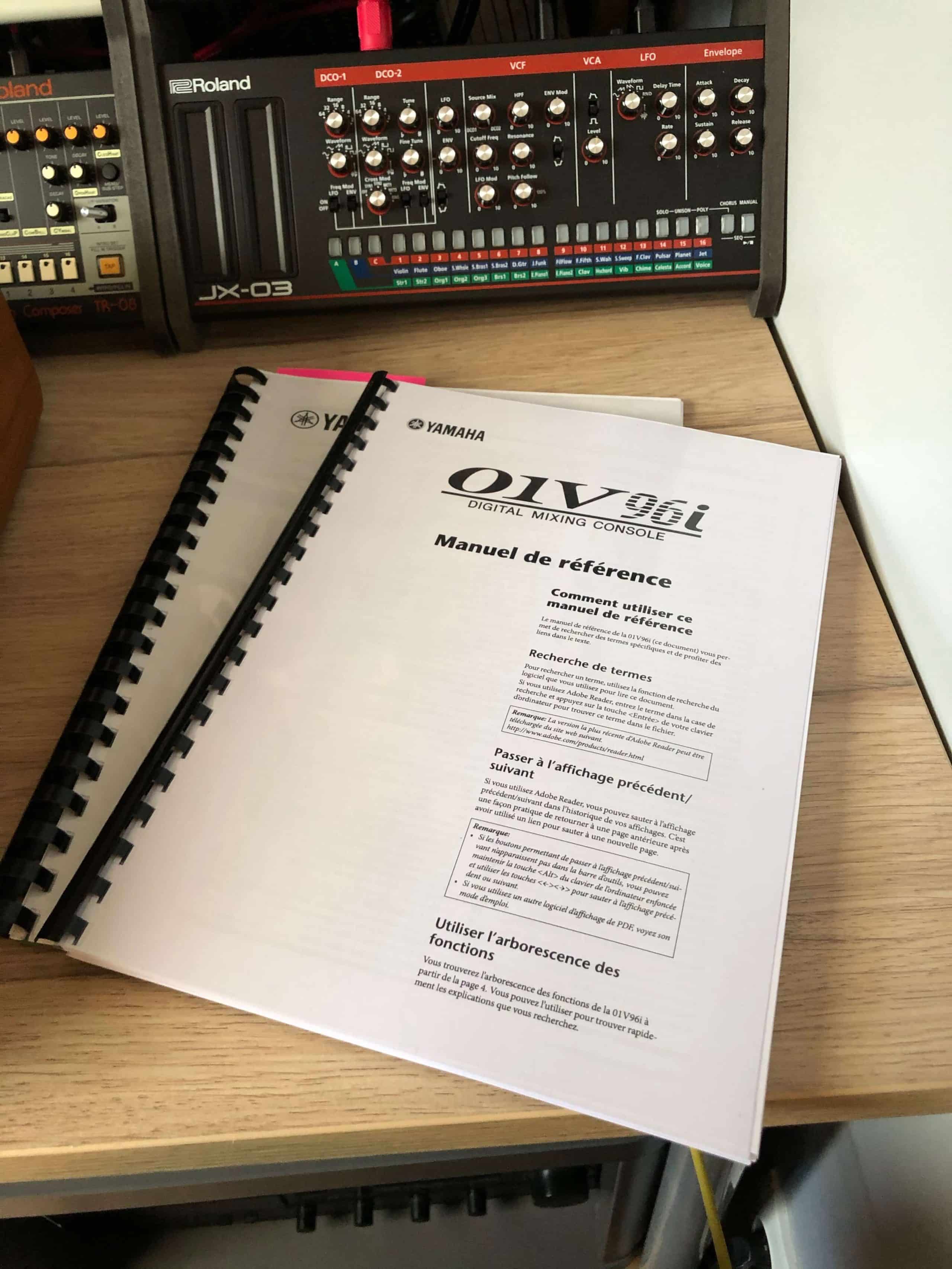 Besoin d'imprimer les modes d'emploi de ses synthétiseurs ? 1 Manuel imprimé de la Yamaha 01v96i