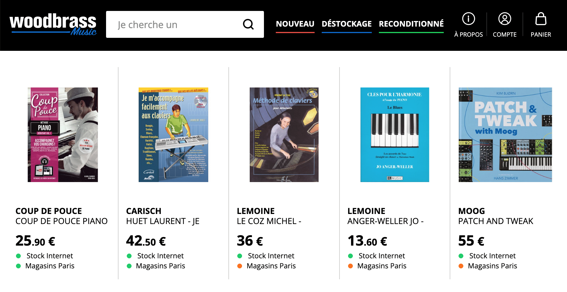 S&eacute;lection de m&eacute;thodes pour clavier sur Woodbrass