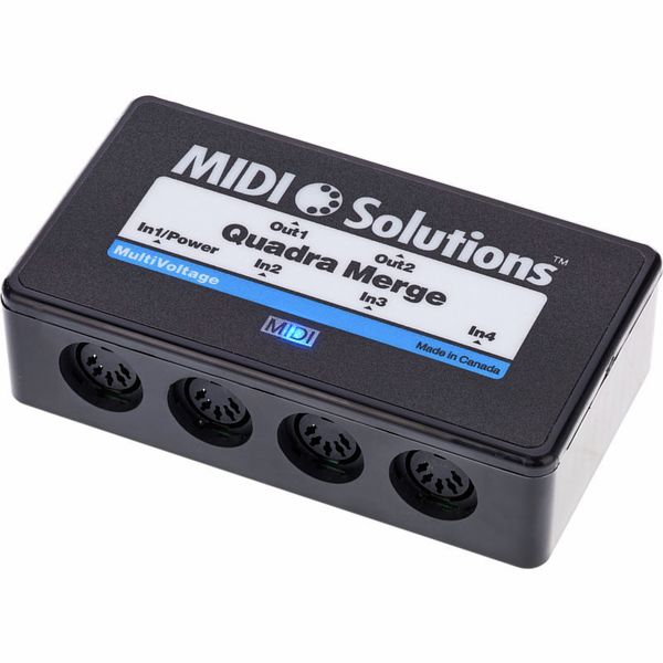 Thru box ou merge box ? comprendre les boitiers MIDI 8 Midi Solutions Quadra Merge V2 boitier Merge Box