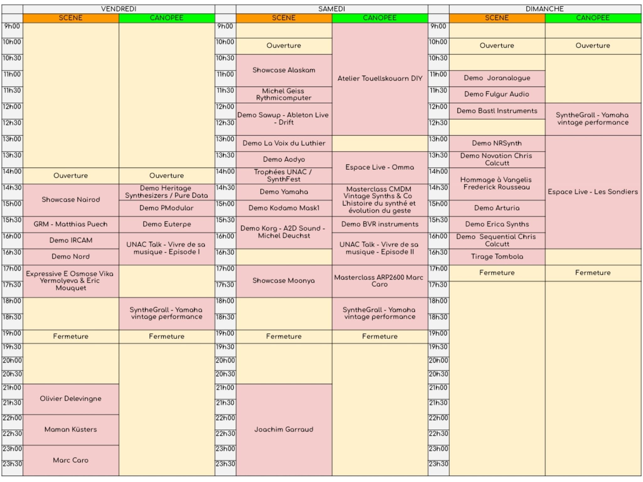 programme synthfest 2023