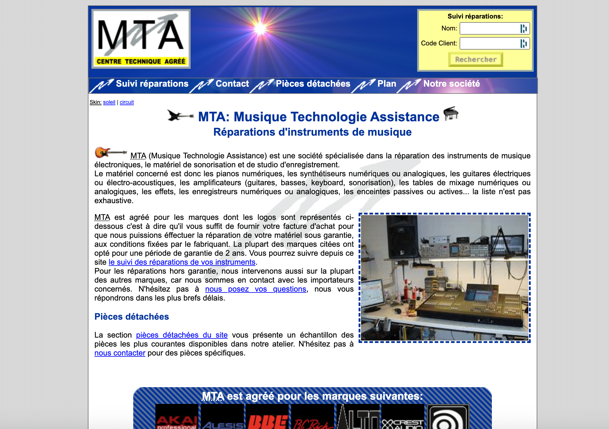 MTA r&eacute;parateur de synth&eacute;tiseurs
