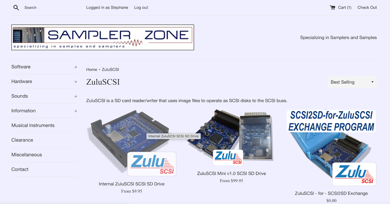 Carte Zulu SCSI la solution idéale pour votre sampler ? 16 sampler zone