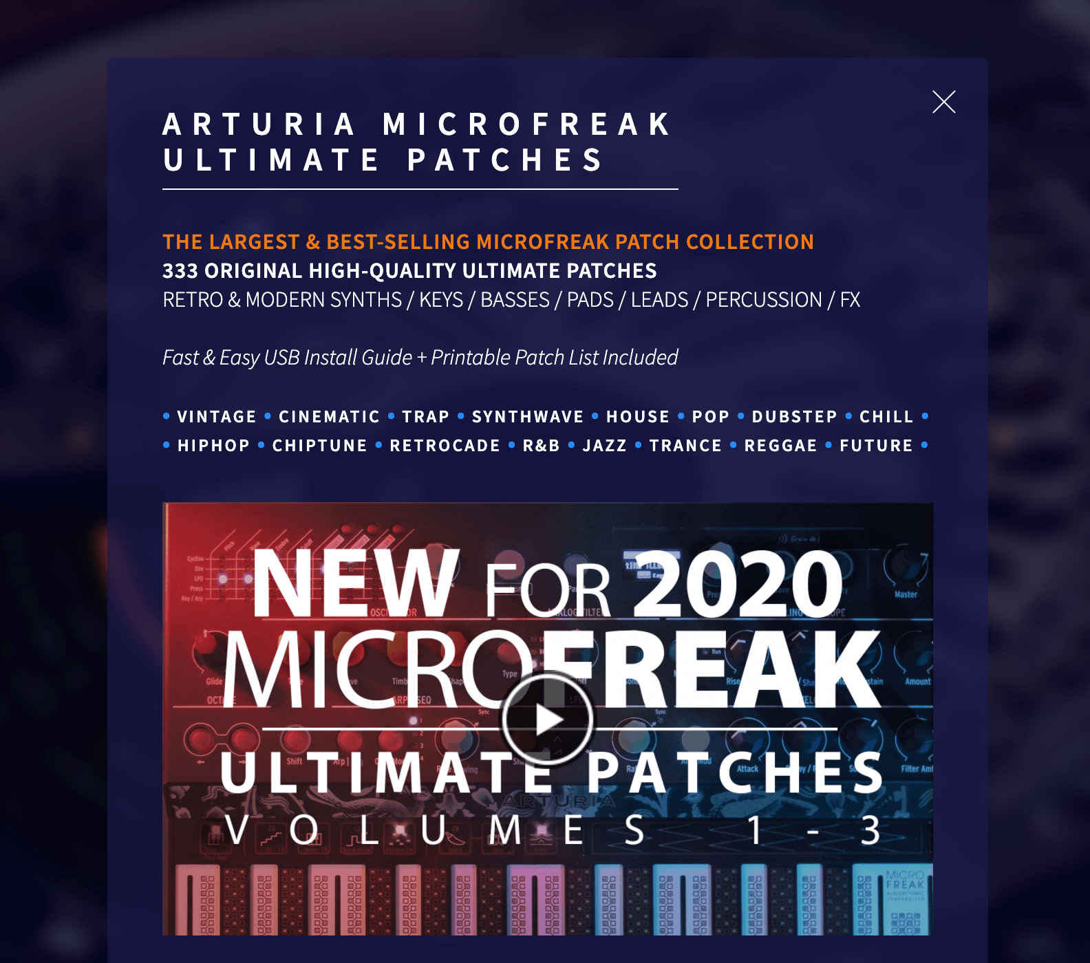 Arturia Microfreak : petit mais costaud ! 30 le site Ultimate patch, avec des banks payantes pour l'arturia microfreak