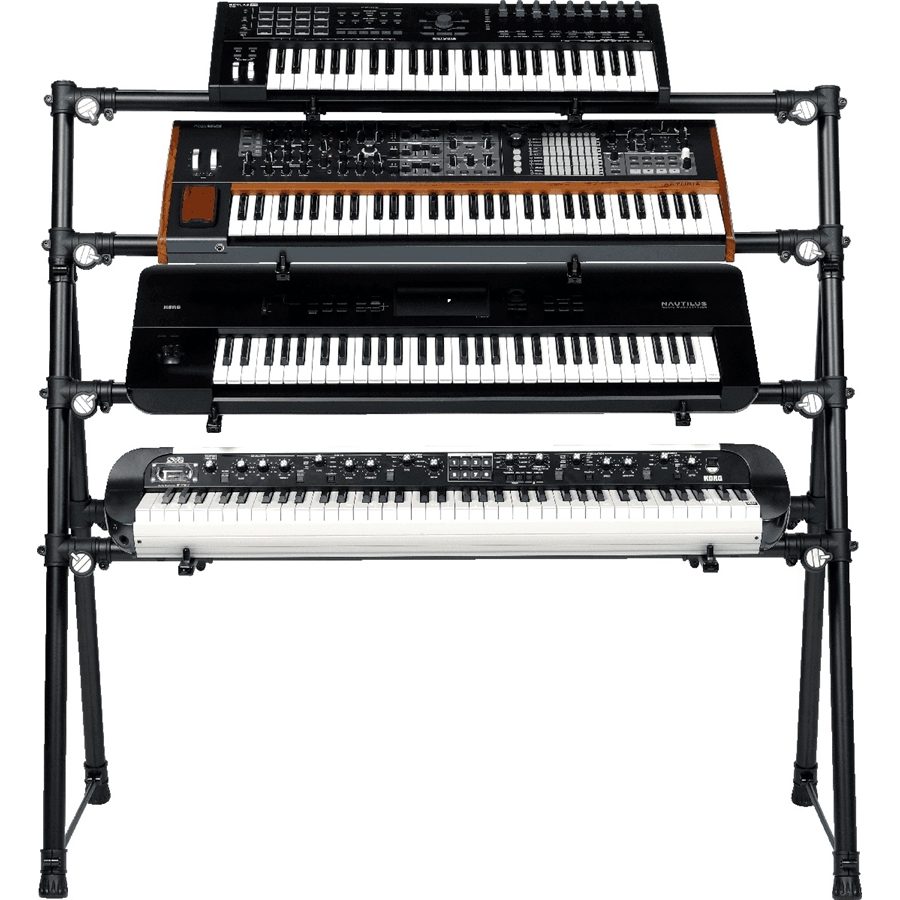 QUIK LOK MKS4 stand 4 claviers en test 4 Stand complet avec claviers installés
