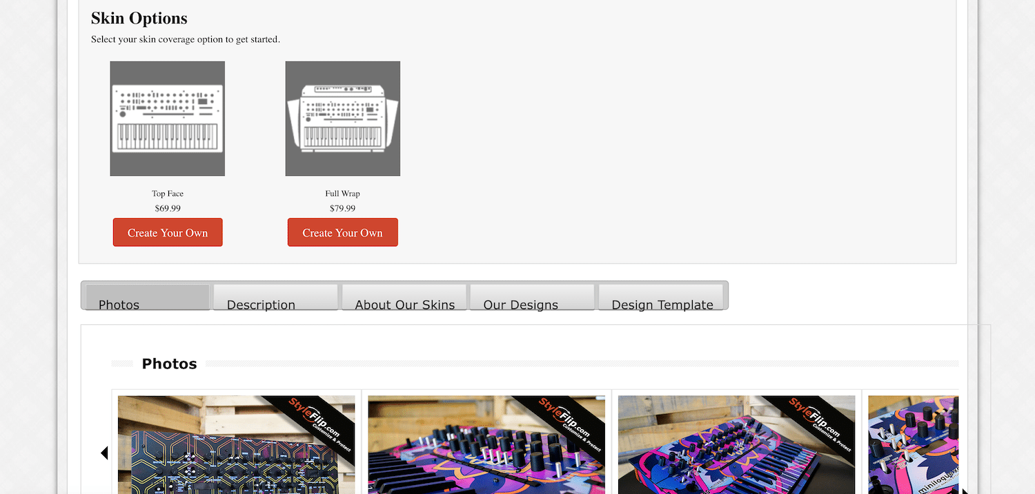 Site STYLEFLIP pour une skin compl&egrave;te et personnalis&eacute;e de votre Korg minilogue xd