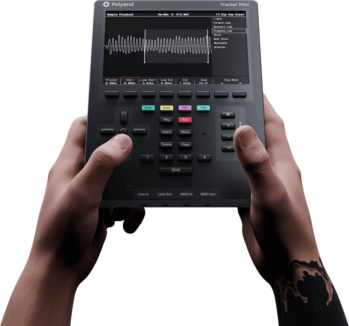 Nouveautés synthés avril 2023 13 Polyend Tracker Mini à l'échelle