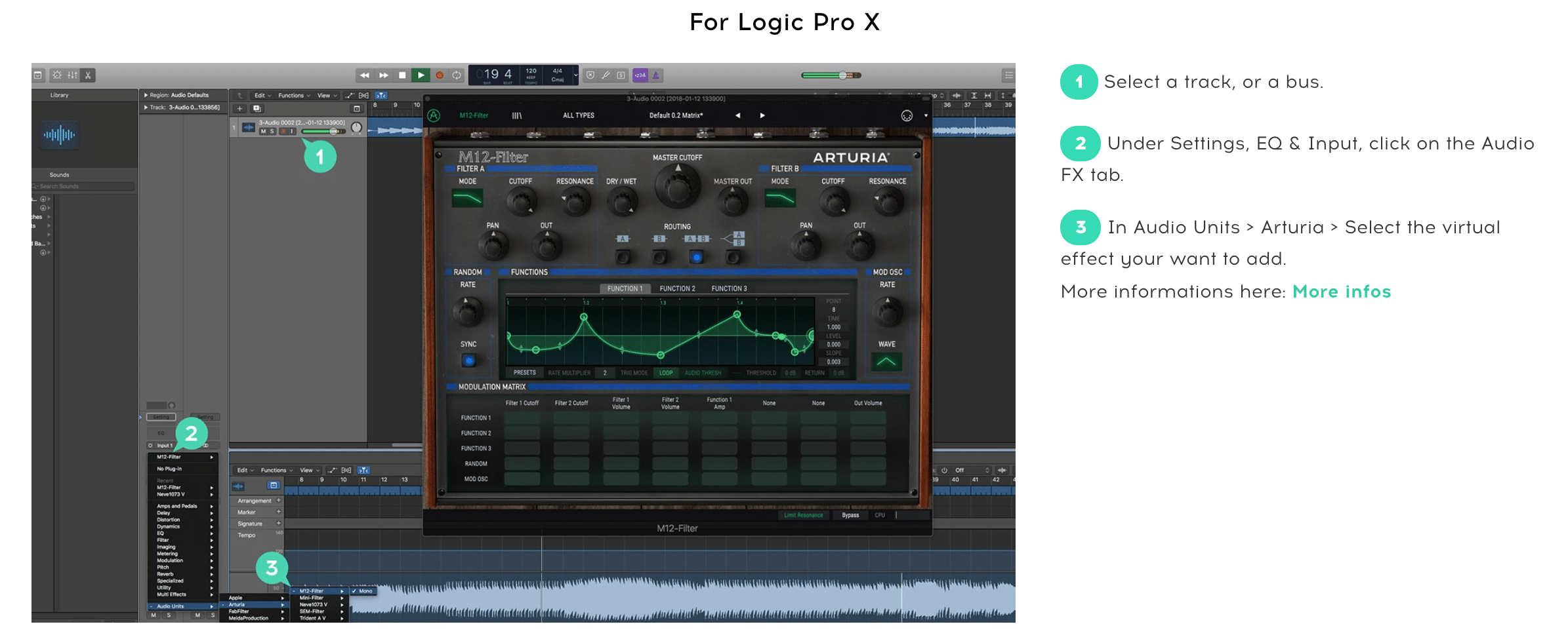 Arturia vous offre le chorus Jun-6 9 Ecran d'utilisation dans Apple Logic Pro X du chorus Arturia JUN-6