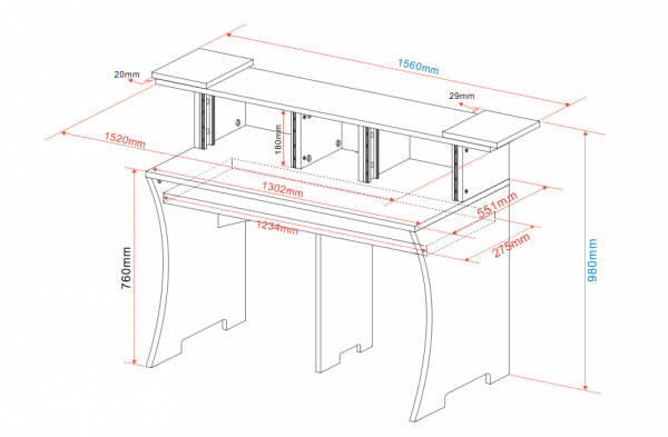 Dimensions du bureau Glorious Workbench