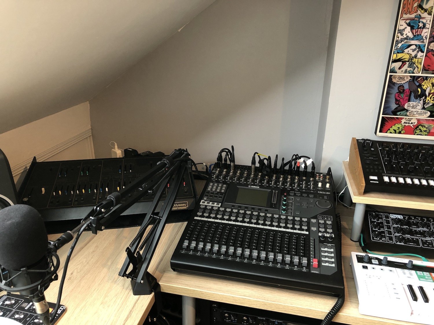 La zone mixage avec la Yamaha 01v96i